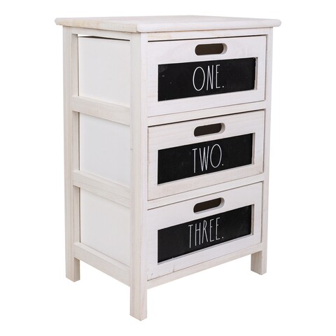 Comoda cu 3 sertare One, Creaciones Meng, 40x29x58 cm, lemn de paulownia