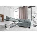 Coltar extensibil stanga 4 locuri ELTAP, LT-100SAV, Noble, 255x201x100 cm, lemn/poliester, albastru