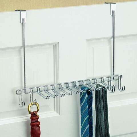 Cuier de usa pentru curele si cravate Classico, iDesign, 38x12x29 cm, otel