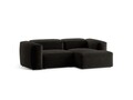 Coltar dreapta 2 locuri, Bergamo, Cosmopolitan Design, 244x152x70 cm, tesatura structurata, negru