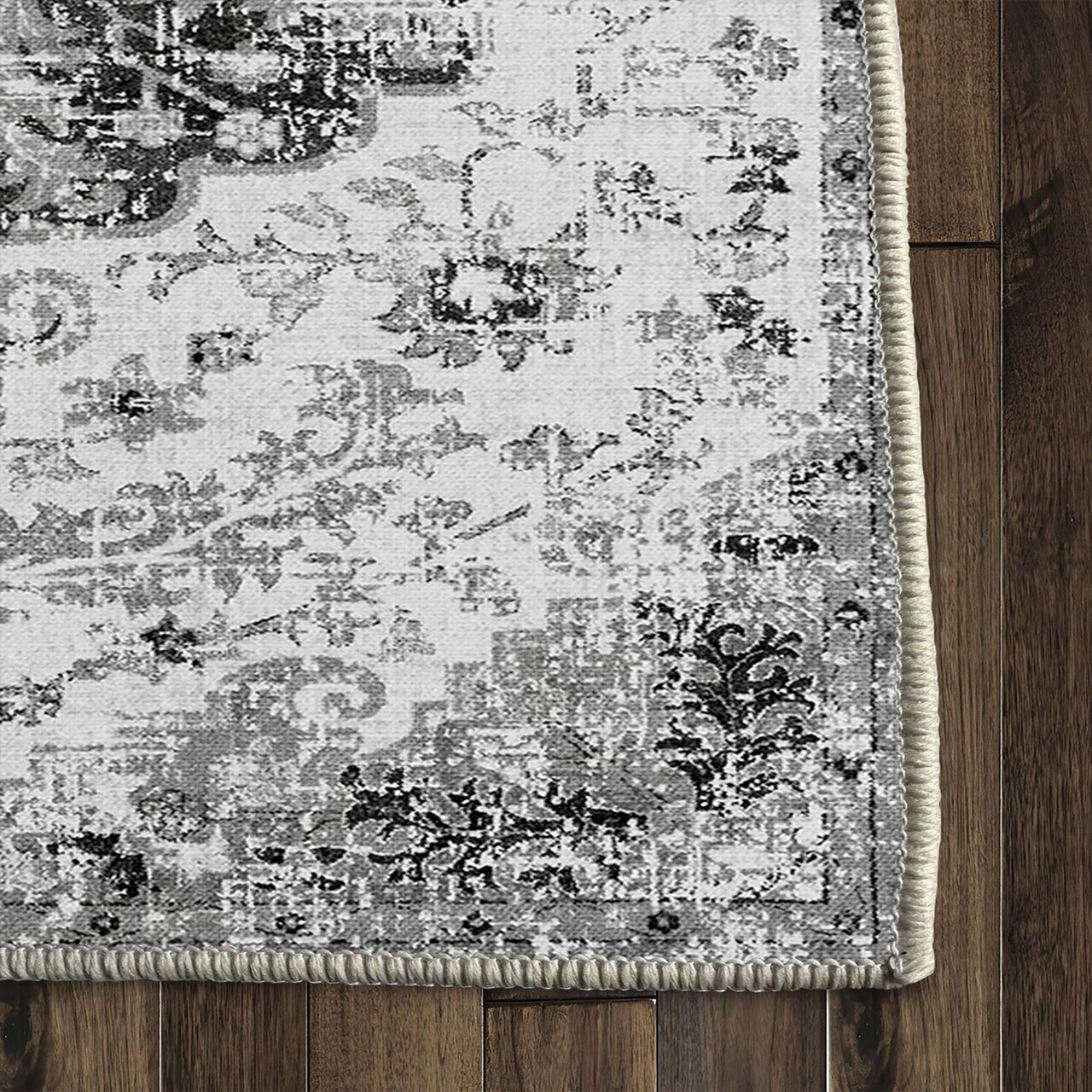 Covor, Kece-Fr45, 80x200 cm, Negru — imaginea 5