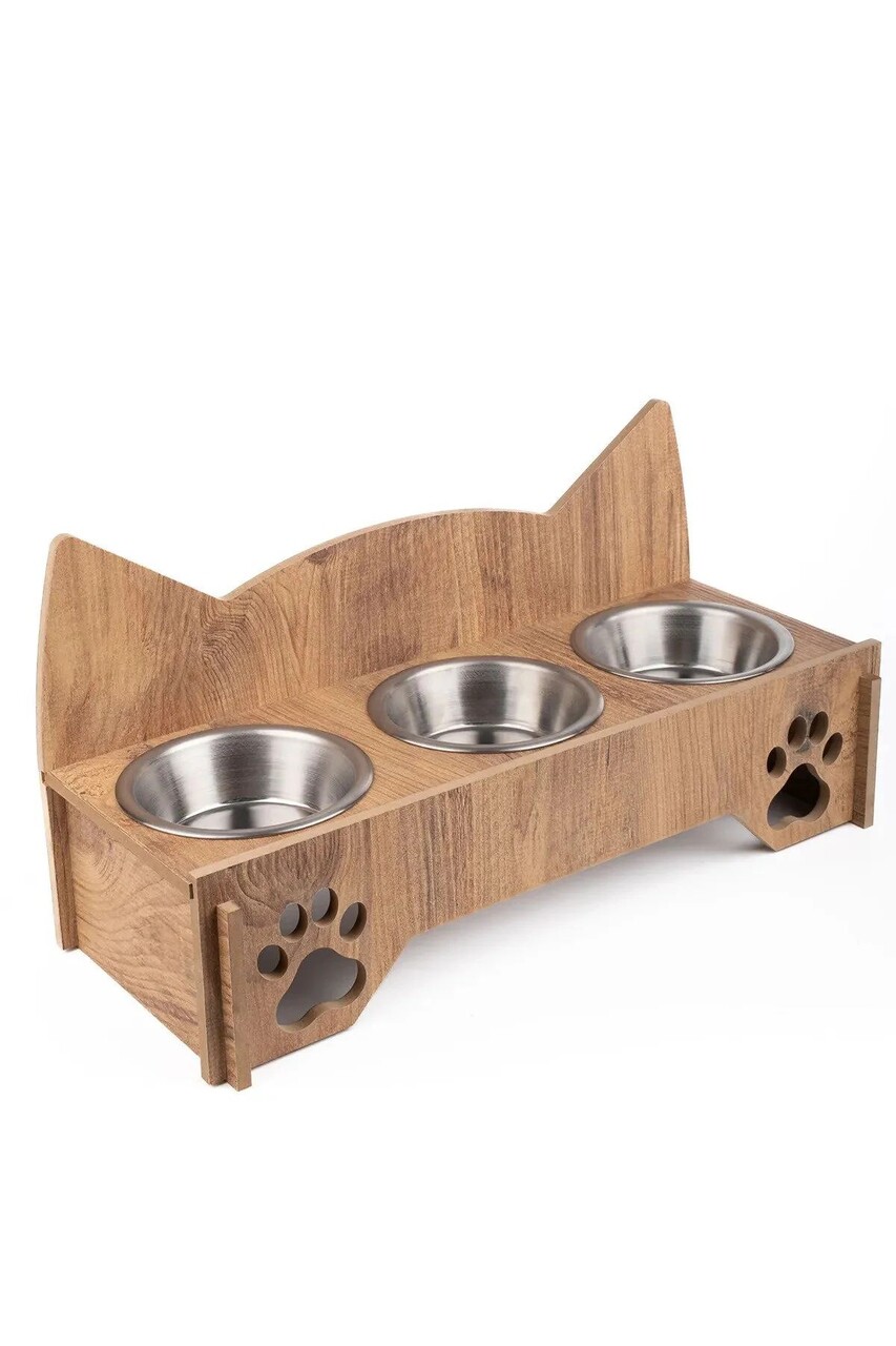 Bol pentru hrana animale de companie, Paws &amp; Whiskers, Apvm16, MDF , Multicolor - imagine 2