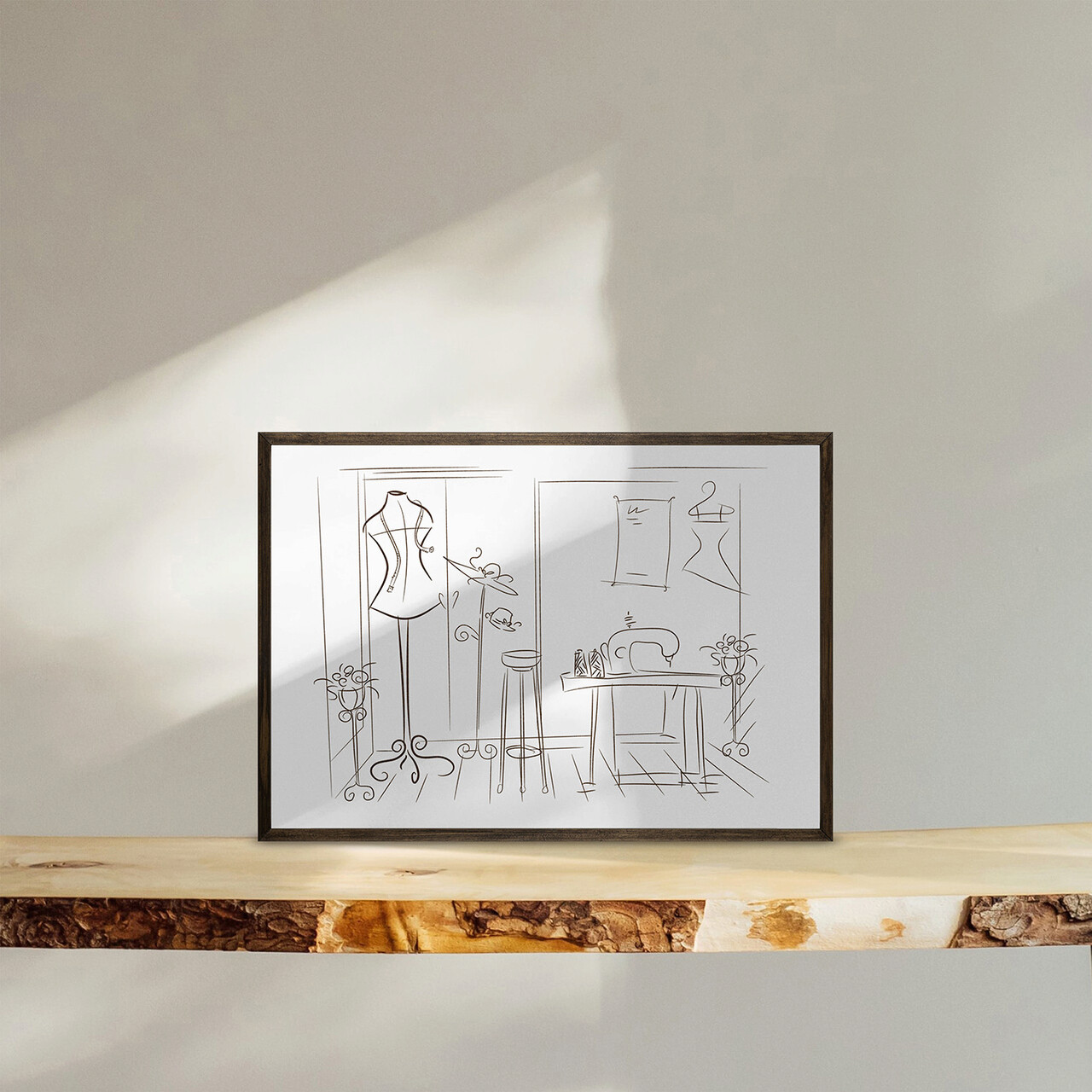 Tablou decorativ TD111 Lemn Desenat manual Natural