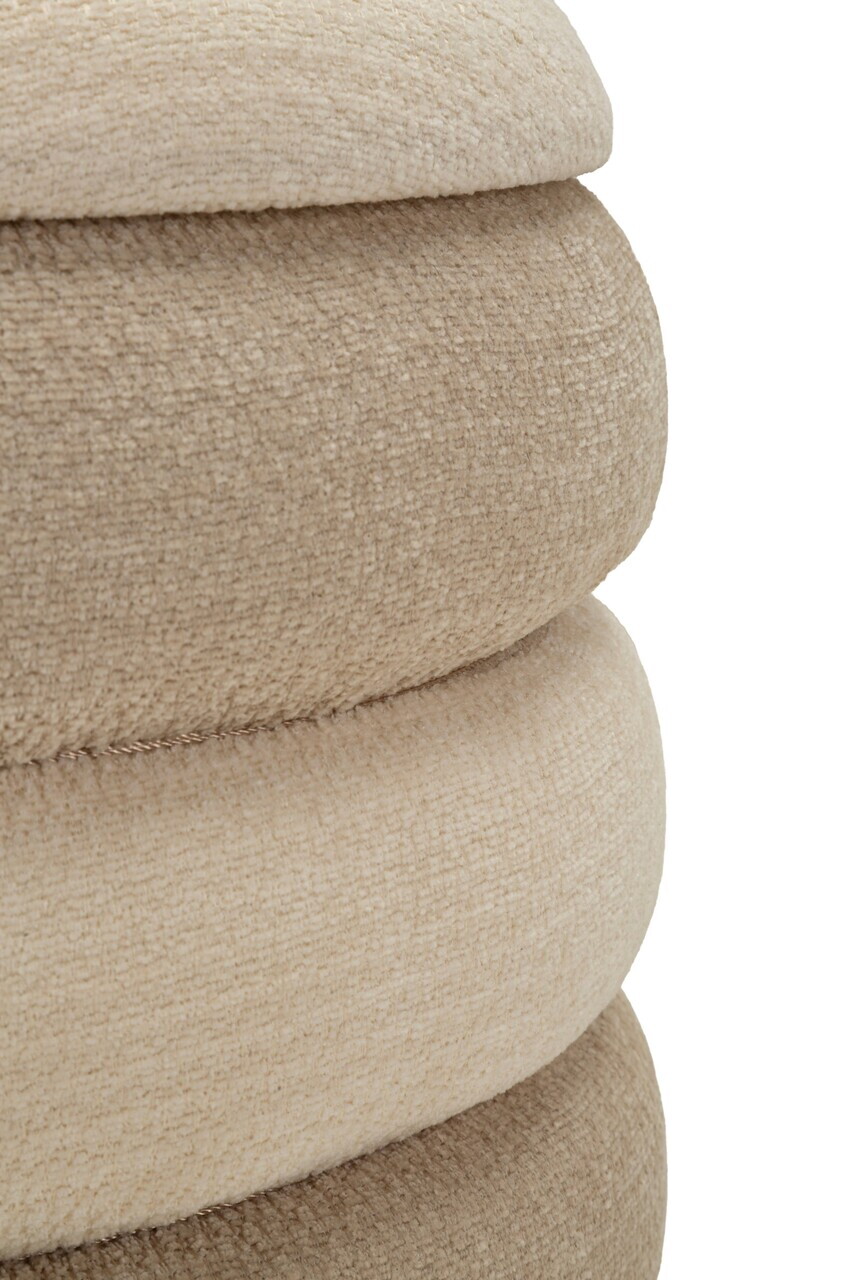 Set 2 taburete cu spatiu de depozitare, Mauro Ferretti, Nordic Style, 44x47 cm, poliester/MDF, bej/crem — imaginea 2