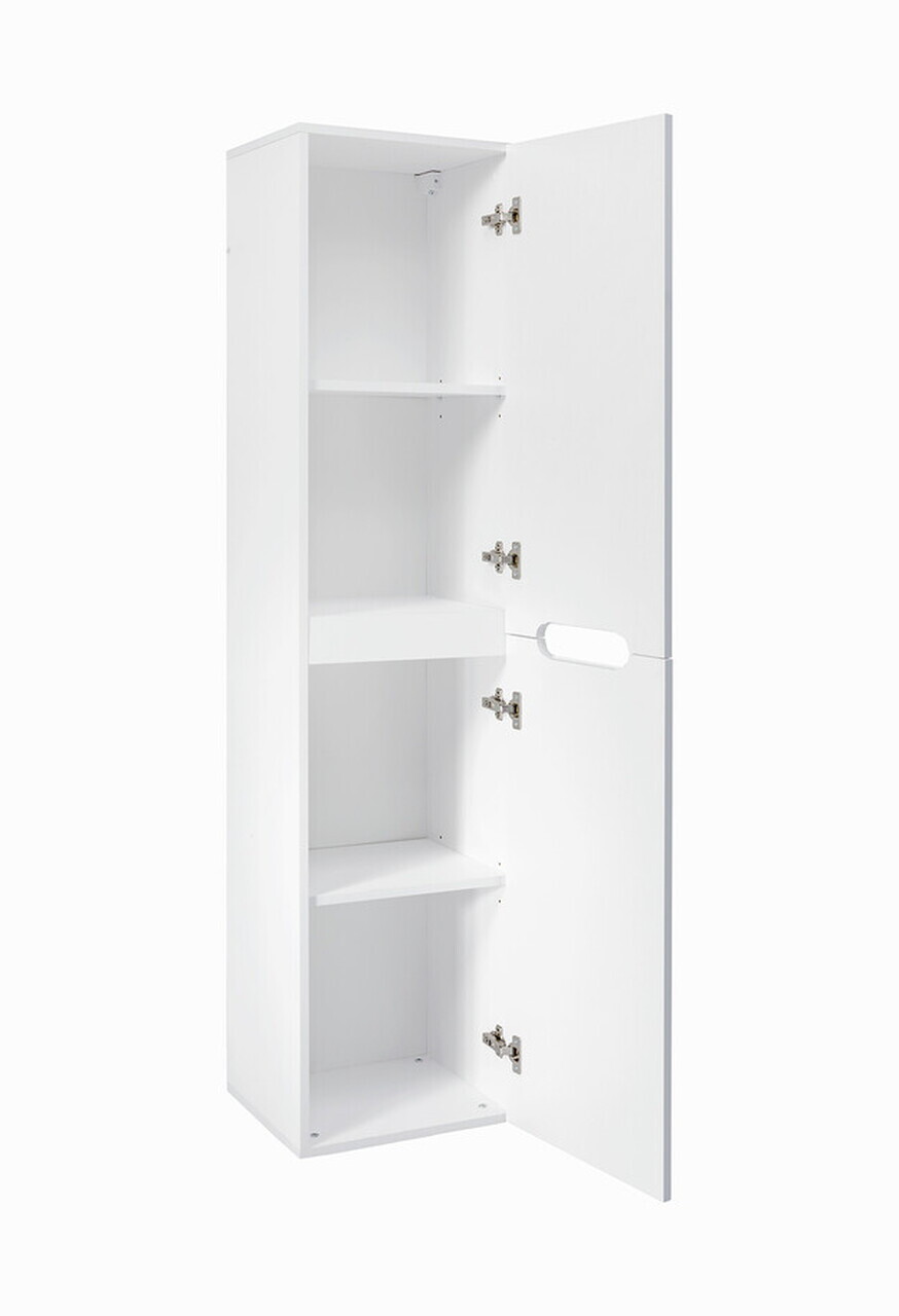 Set mobilier baie Fiji White 60 cm, dulap inalt, masca cu lavoar si oglinda, Comad, MDF/PAL, alb - view 2
