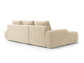 Coltar extensibil stanga 3 locuri, Linz, Cosmopolitan Design, 275x142x84 cm, cotiera dreapta, catifea, bej deschis