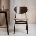 Scaun Nergu, Homla, 46x54.2x80 cm, poliester/lemn, maro inchis/bej