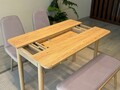 Set masa extensibila si 4 scaune, Vella, Vina Mini 01 0701, PAL, Stejar / Gri Soho