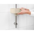 Suport baie cu montaj pe bara de dus, Brabantia, Caddy Soft Beige, 24.4x13.3x7.5 cm, polipropilena, bej