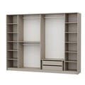 Dulap pentru haine, Minerva, Luxe, 274x210x52 cm, PAL, Alb / Auriu / Fum