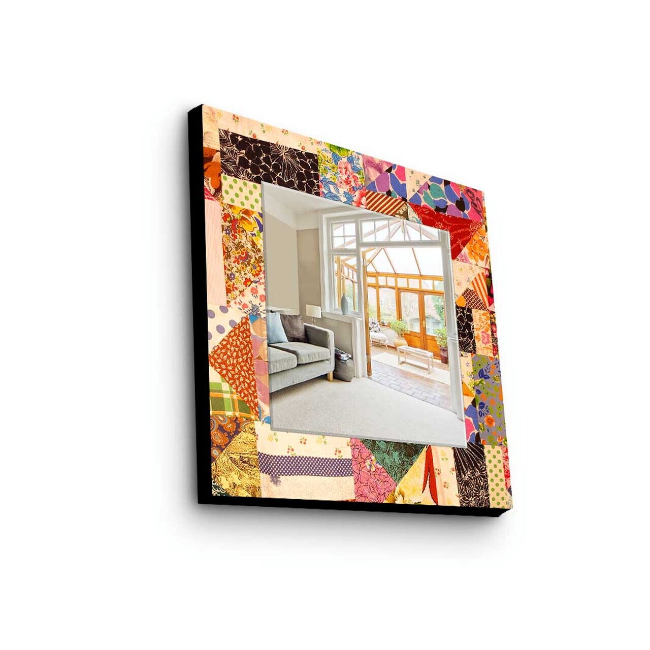 Oglinda decorativa, MA-013, Cadru din lemn de pin (grosime: 27 mm), Multicolor — imaginea 2