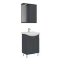 Set Dulap de Baie cu Chiuvetă și Oglindă (2 Piese), Hanah Home, Purus 55, Antracit mat