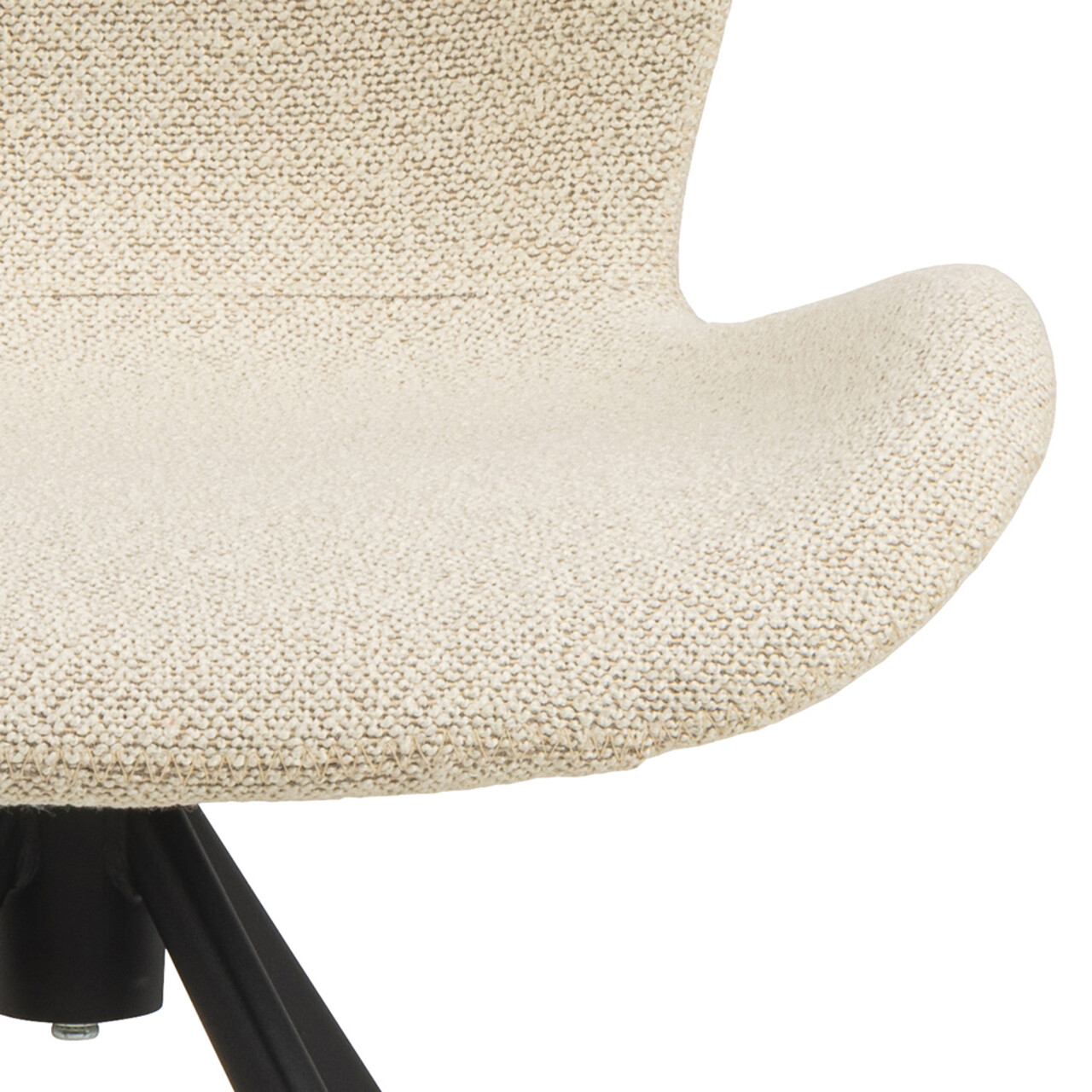 Scaun Batilda -A1, Actona, 46.5x53x81 cm, rotativ, tesatura Boucle/otel, crem