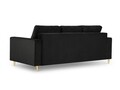 Canapea extensibila, Mimosa, Mazzini Sofas, 3 locuri, cu lada de depozitare, 220x100x92 cm, catifea, negru