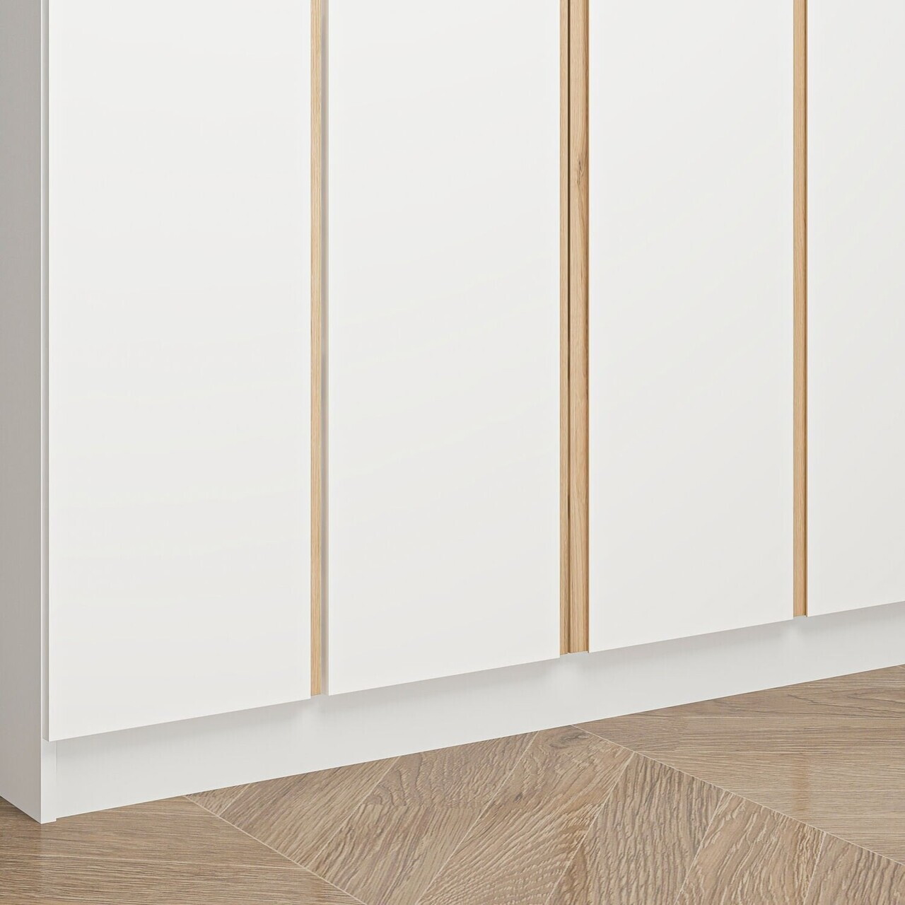 Dulap pentru haine, Hanah Home, Alin, 140x210x52 cm, Alb / Stejar — imaginea 4