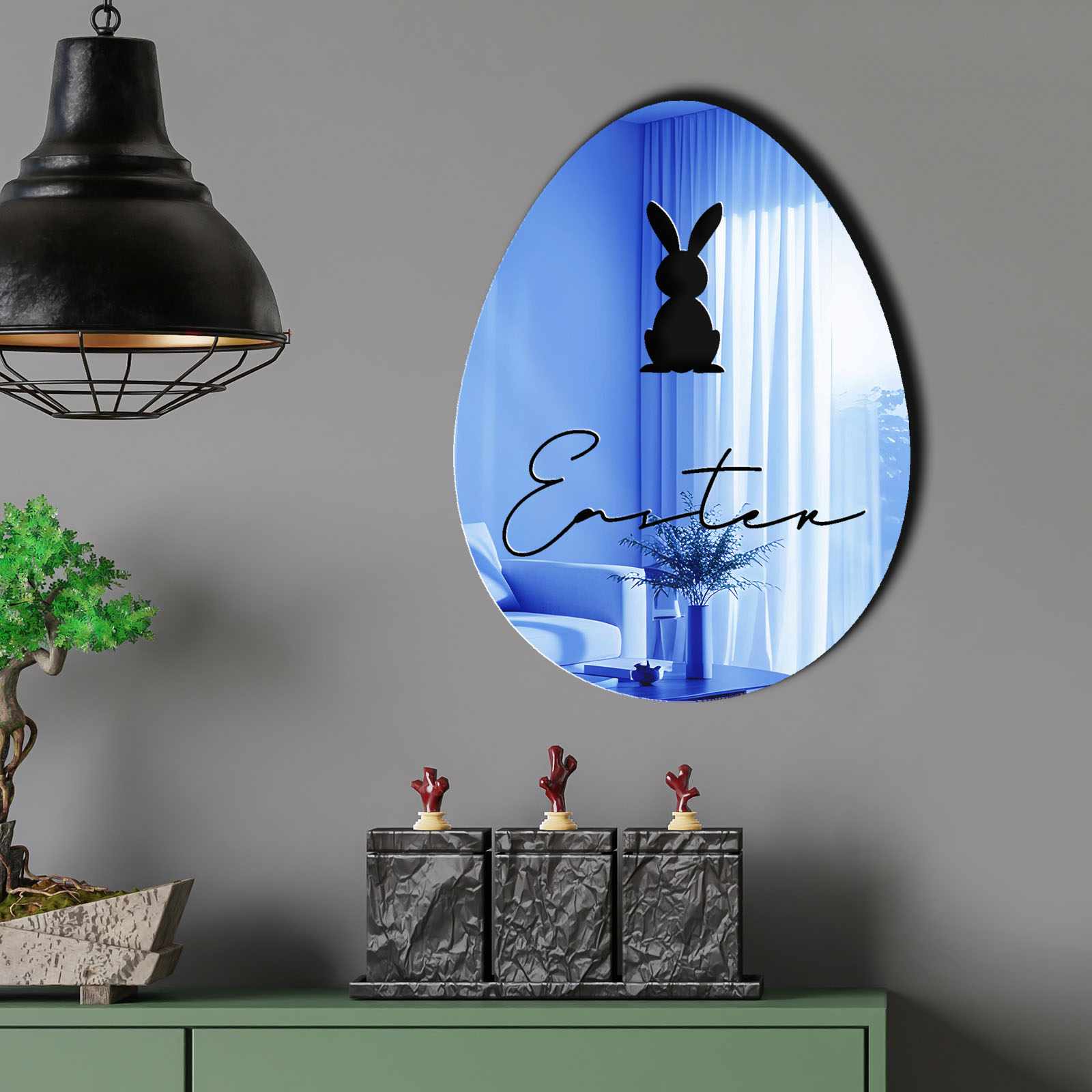 Oglinda decorativa, EAS006BLUE, Baza din 100% EVA (Grosime: 10 mm), Albastru