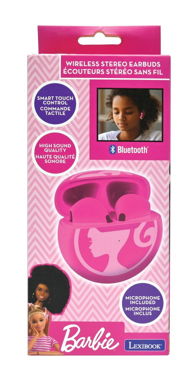 Casti wireless intraauriculare pentru copii Barbie, LEXIBOOK, roz - imagine 2