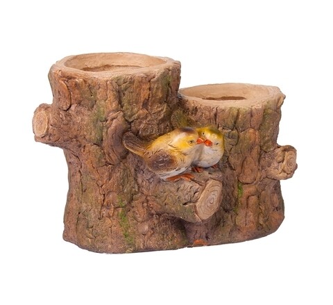 Ghiveci, Tree Trunk Birds, Creaciones Meng, 37x22x26 cm, polirasina