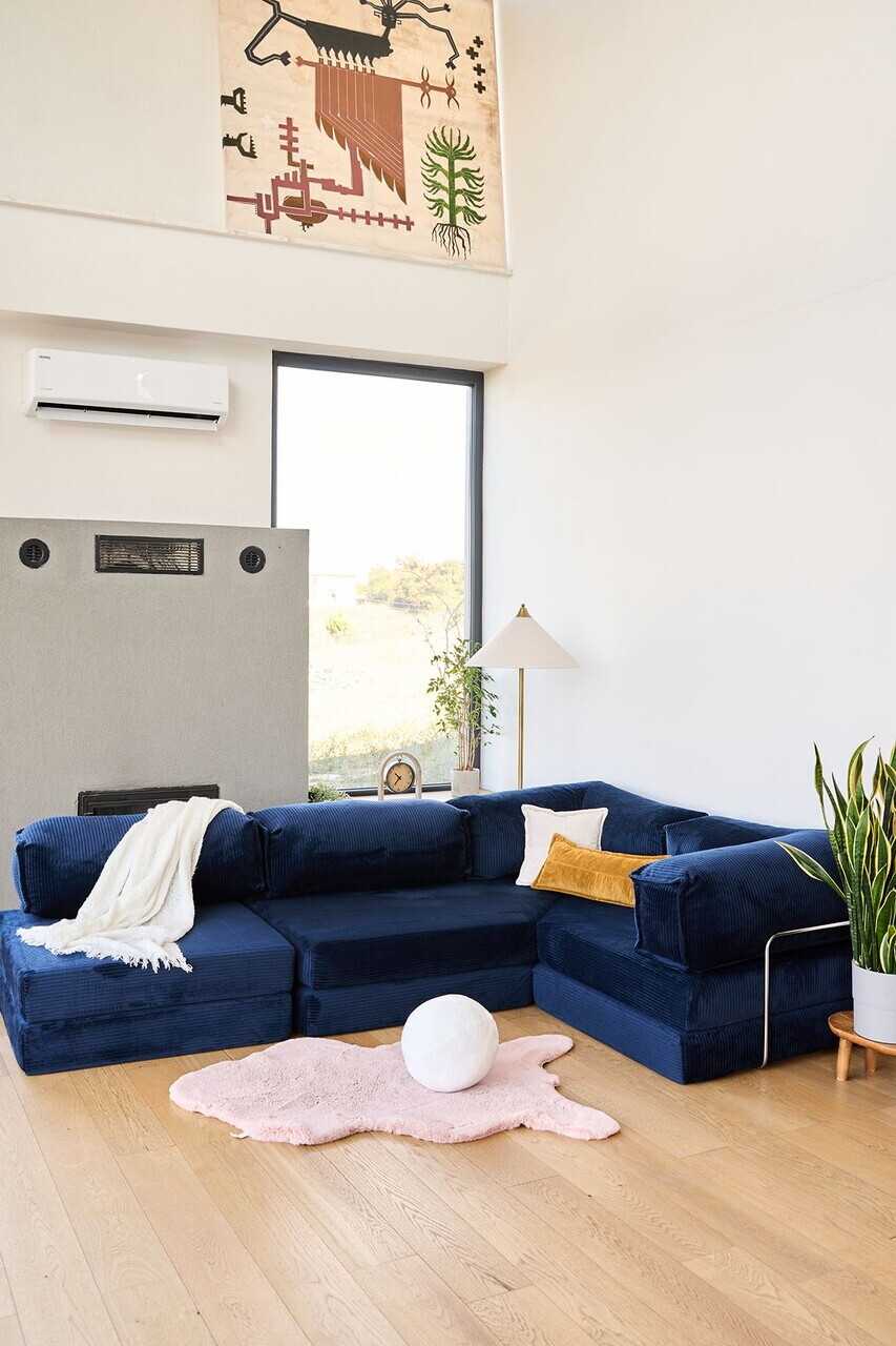 Coltar, Atelier del Sofa, 118FVL1403, Tesatura plus reiata, Albastru navy