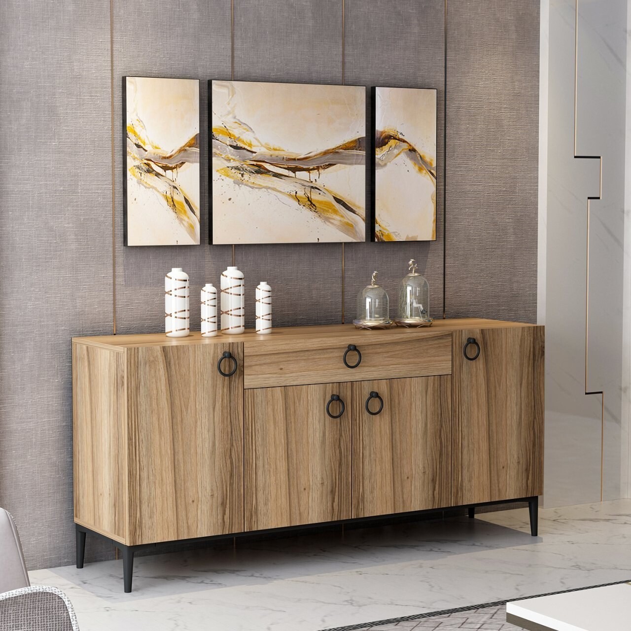 Consola, Minerva, Moon, 160x75x42 cm, PAL, Maro - 1 | YEO