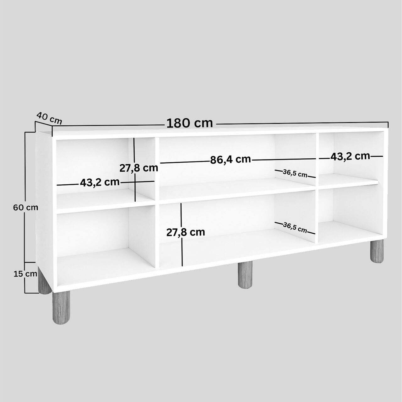 Consola, Hanah Home, Bohemian 1600-146, 180x75x40 cm, Alb - imagine 7