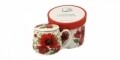 Cana cu infuzor Lina, Duo, 430 ml, portelan, alb/rosu