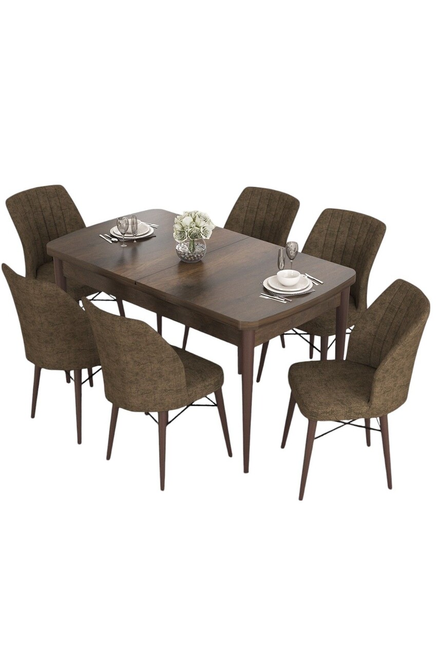 Set masa extensibila si scaune, Hanah Home, Eva, Baroc / Maro - view 2