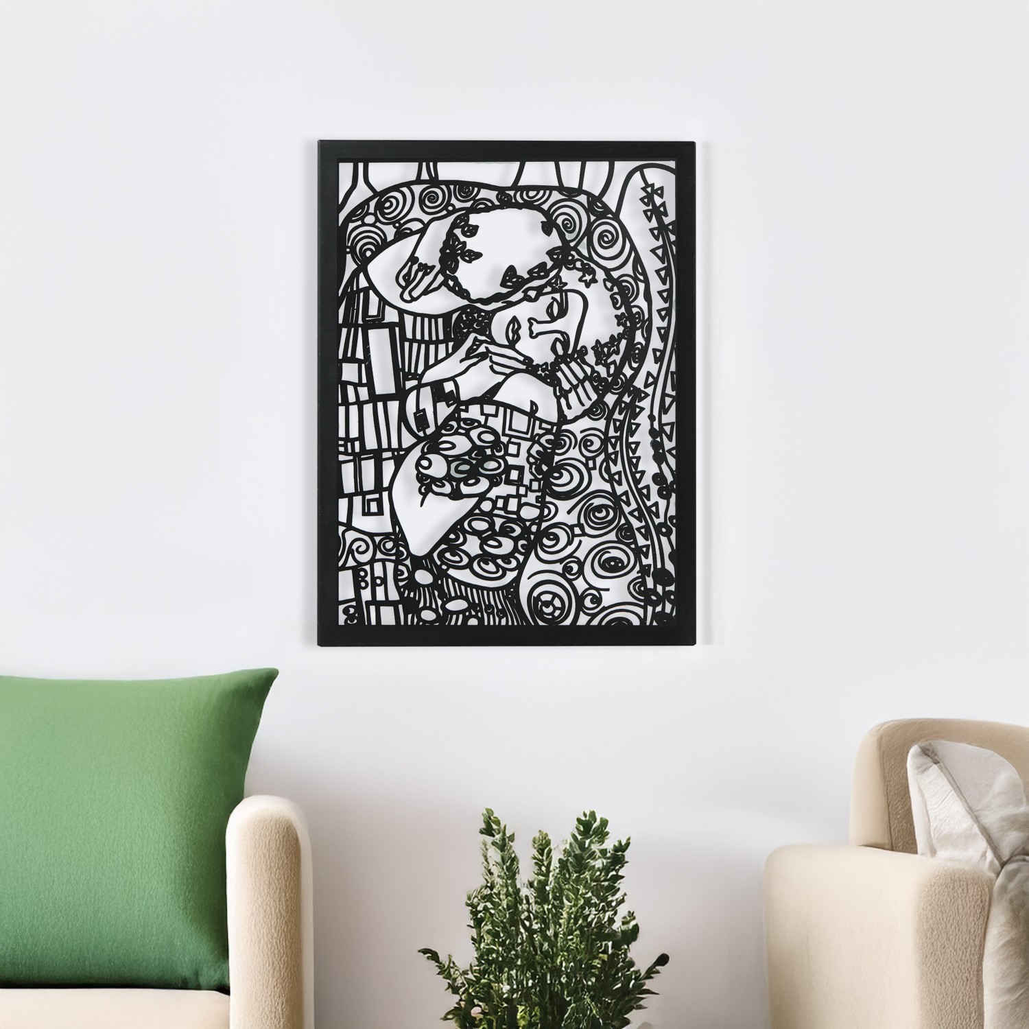 Decoratiune de perete, RT-AWD-001, Dimensiuni: 58,5 x 41 cm, Negru