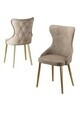 Set scaune (8 piese), Hanah Home, Alpa, Cappuccino / Aur