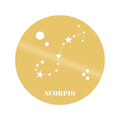 Decoratiune de perete, Scorrpıo Horoscope, Metal, Dimensiune: 48 x 48 cm, Auriu