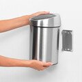 Cos de gunoi cu soft touch, Brabantia, Touch Platinum, 3 L, 18.4x18x28 cm, otel, gri inchis