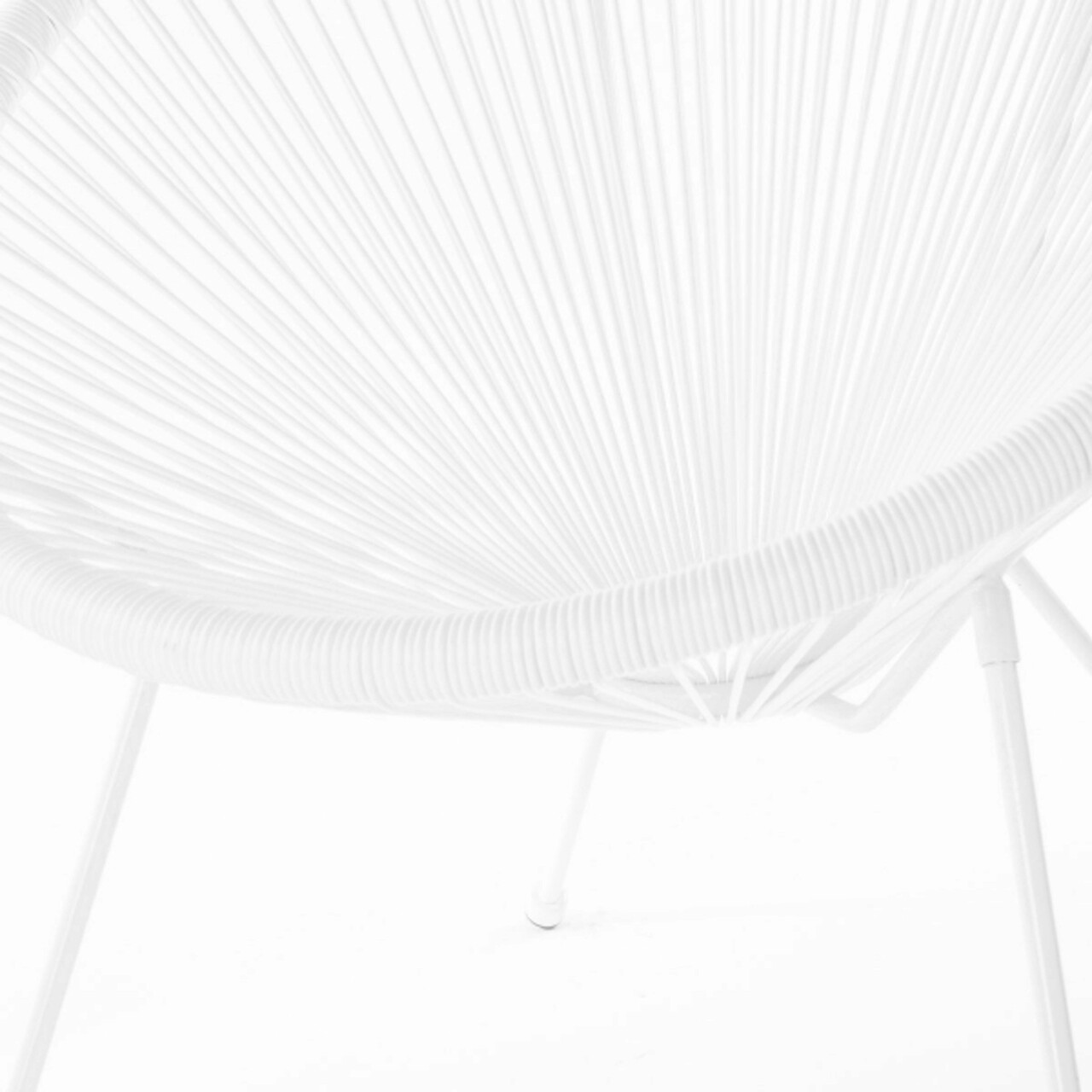 Scaun pentru gradina Acapulco, 70 x 80 x 85 cm, otel/ratan sintetic, alb