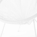 Scaun pentru gradina Acapulco, 70 x 80 x 85 cm, otel/ratan sintetic, alb