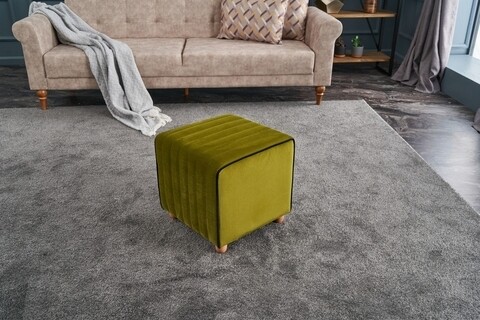 Taburet Mona Puf, Balcab Home, 40x40x40 cm, lemn, verde Fotolii si taburete