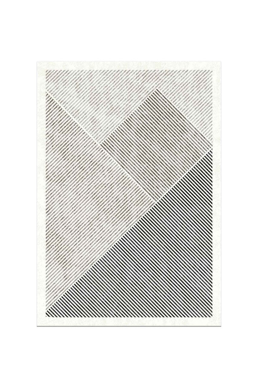 Covor, CLR-7357-Gri-37, 100x250 cm, Poliester, Crem — imaginea 2