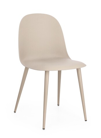Scaun Ella, Bizzotto, 45x51.5x80.5 cm, polipropilena/otel, bej