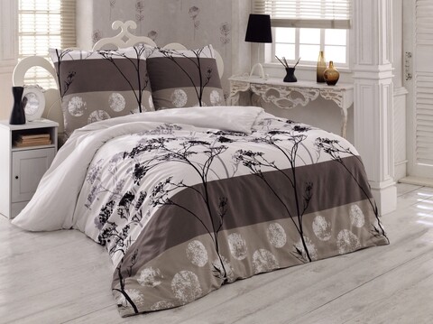 Lenjerie de pat dubla king size, Victoria, Blezza 121VCT62404, 3 piese, amestec bumbac, multicolor