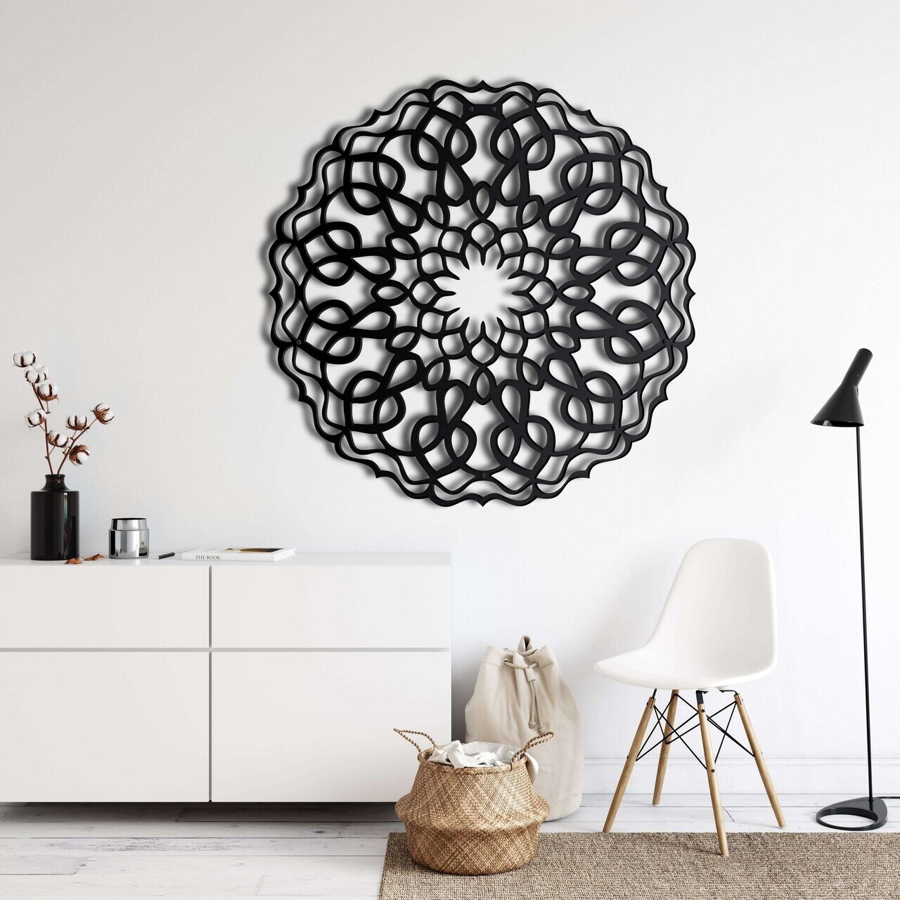 Decoratiune de perete, 5094, Metal, Dimensiune: 44 x 44 cm, Negru