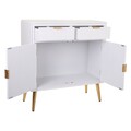 Bufet inferior Creaciones Meng, 80x36.5x85.5 cm, MDF, alb/auriu