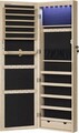 Cabinet pentru bijuterii cu oglinda si fixare usa/perete Songmics, 36.7 x 10 x 120 cm, PAL, maro