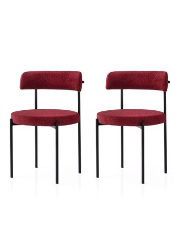 Set scaune 2 piese, Nmobb, Gını, Negru/Rosu