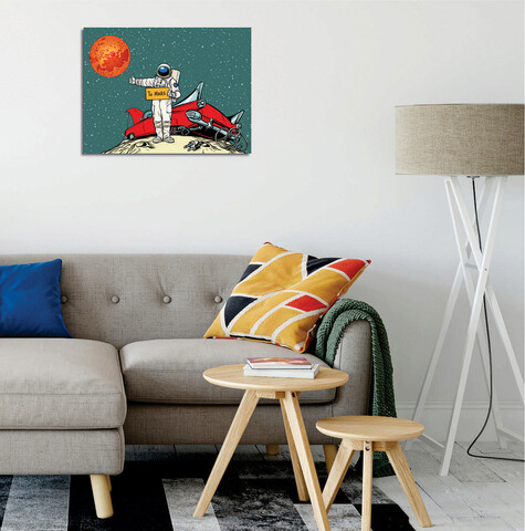 Tablou decorativ, dc434, 60% bumbac/40% poliester, rama de lemn, multicolor