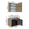 Set Dulap de Baie cu Chiuvetă și Oglindă (2 Piese), Hanah Home, 1711, MDF-LAM, Pin Atlantic / Antracit