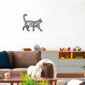 Decoratiune de perete, Kedi 5, Lemn, Dimensiune: 56 x 48 cm, Negru
