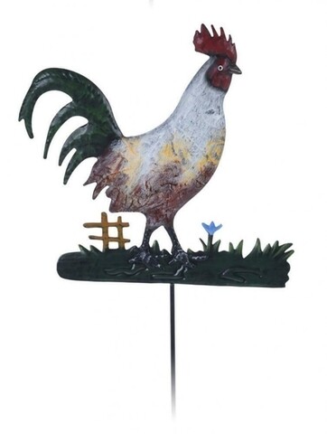 Decoratiune Rooster, 20x75 cm, metal, multicolor