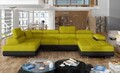 Coltar extensibil stanga 6 locuri ELTAP, Rod-53, Rodrigo, 345x202x90 cm, lemn/poliester, galben/negru
