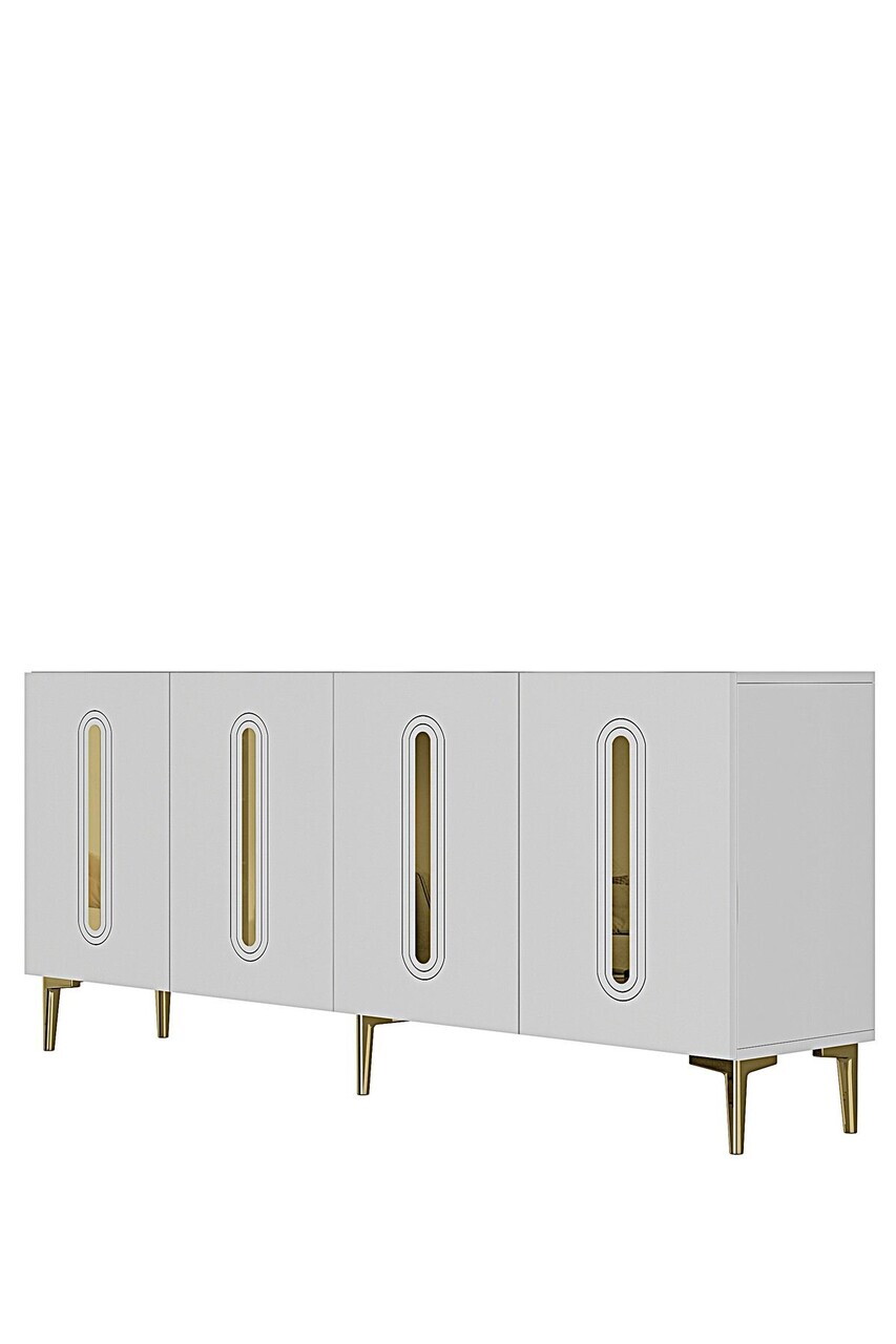 Consola, Hanah Home, Rany 180, 180x75x32 cm, Alb/Auriu — imaginea 4
