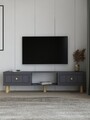 Comoda TV, Hanah Home, Dario Bohem, 150x40.6x29.6 cm, PAL , Antracit