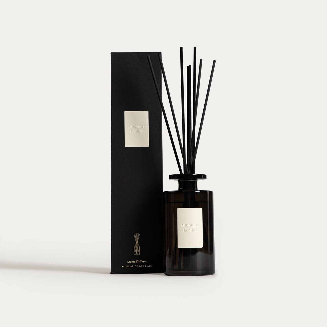 Difuzor de parfum cu betisoare Urban Leather, Midnight Jasmine, Homla, 300 ml, sticla, negru