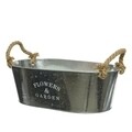 Set 4 ghivece Flower & Garden Oval, Decoris, zinc, argintiu